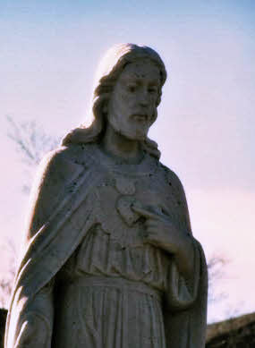 Statue of Jesus in the evening